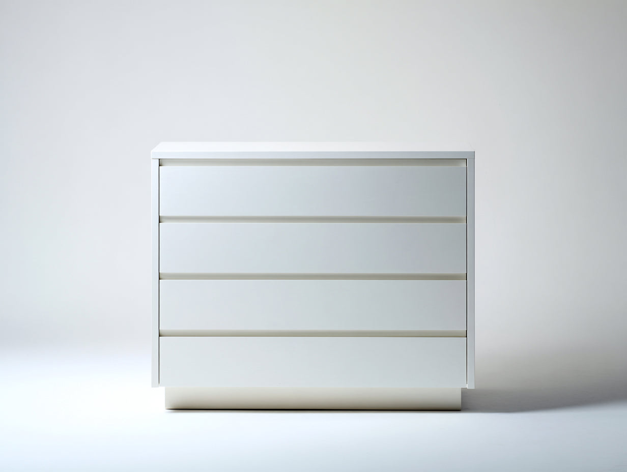 Commode - bois - 88x42x84 cm - blanc - contemporain