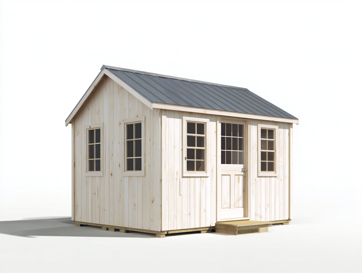 Abri de jardin - Bois - 342x214x238 cm - Bois clair-Gris - Scandinave