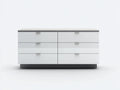 Commode - bois-métal - 142x46x80 cm - blanc-gris anthracite - contemporain