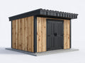 Abri de jardin - Bois - 312x246x218 cm - Bois naturel-Gris anthracite - Industriel