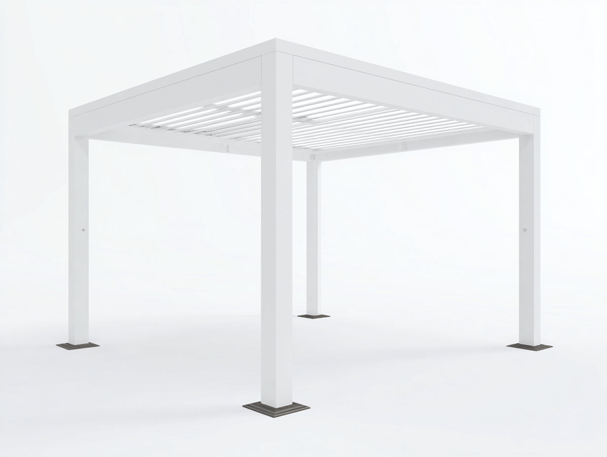 Pergolas et tonnelles - aluminium - 360x360x260 cm - blanc - moderne