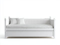 Canapé lit - bois-tissu - 209x93x90 cm - blanc - classique