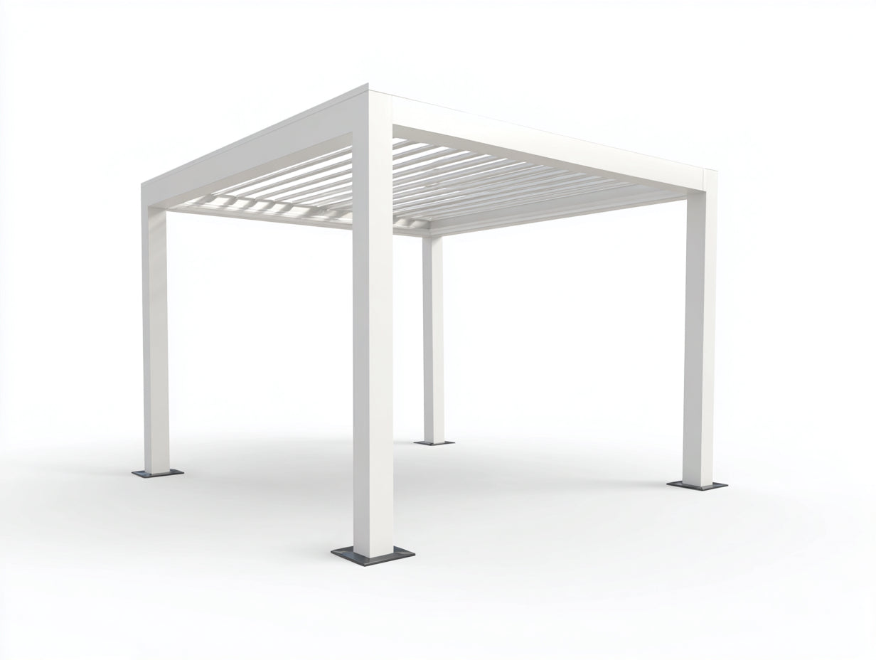 Pergolas et tonnelles - aluminium - 300x300x250 cm - blanc - moderne