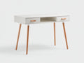 Bureau - Bois - 100x45x78 cm - Blanc-Bois naturel - Scandinave