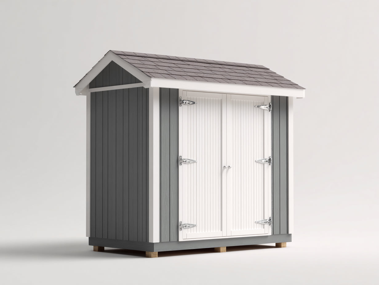 Abri de jardin - Bois - 186x124x216 cm - Gris anthracite-Blanc - Classique
