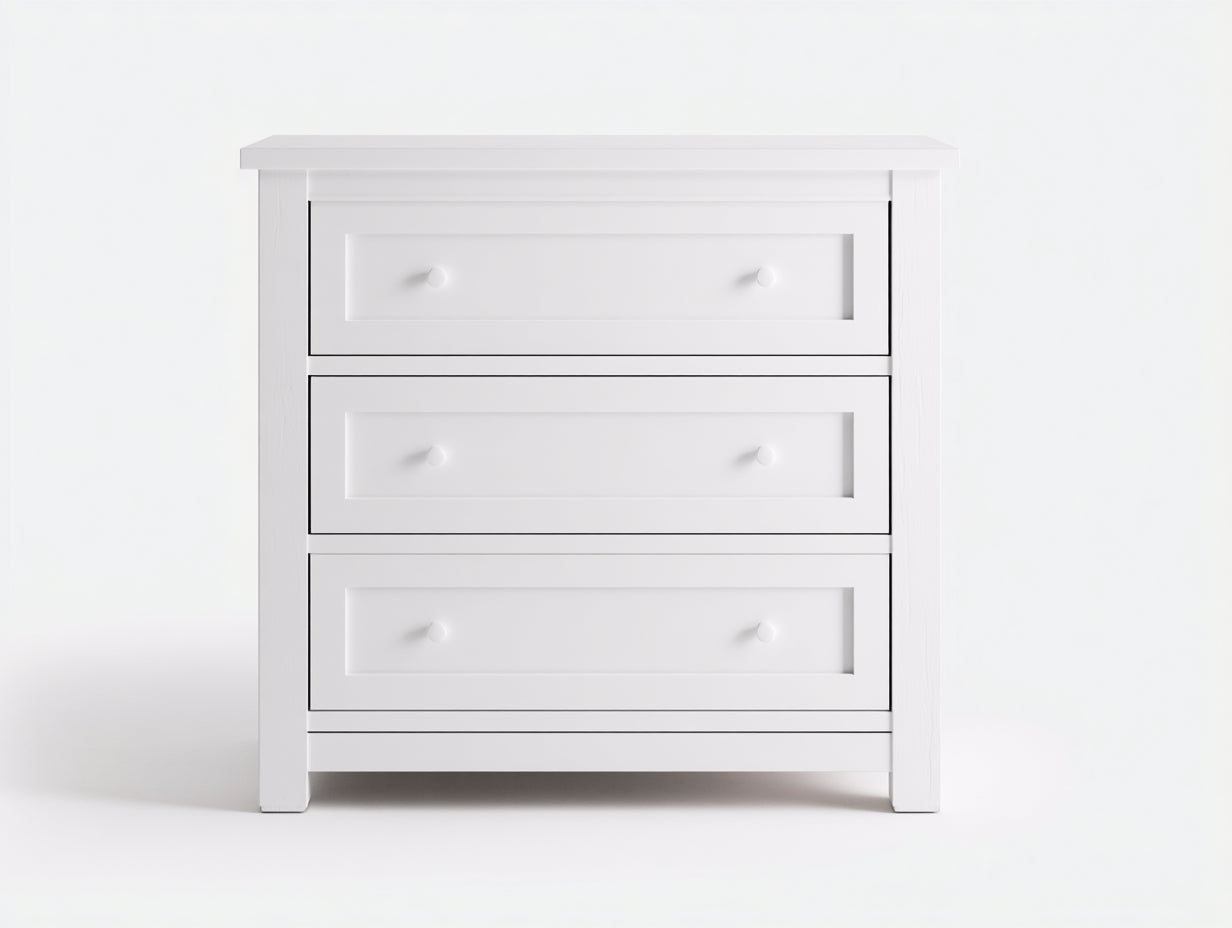 Commode - bois - 92x44x90 cm - blanc - classique