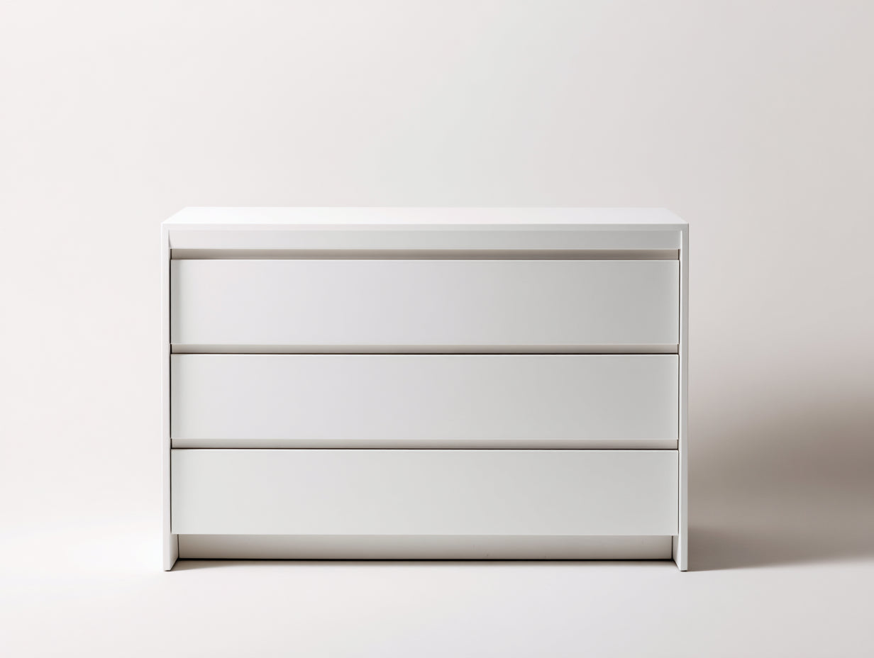 Commode - bois - 108x40x82 cm - blanc - épuré
