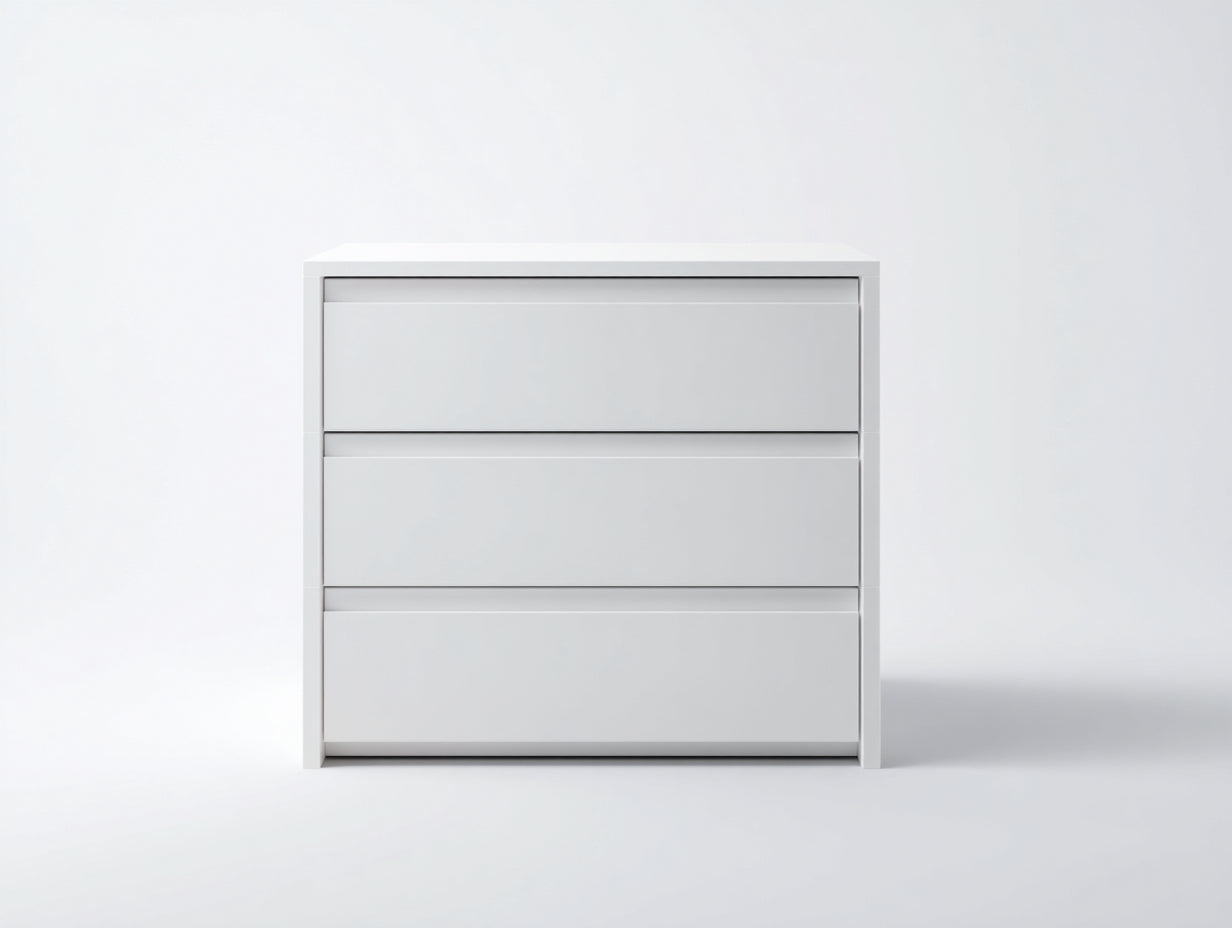Commode - bois - 82x40x88 cm - blanc - moderne