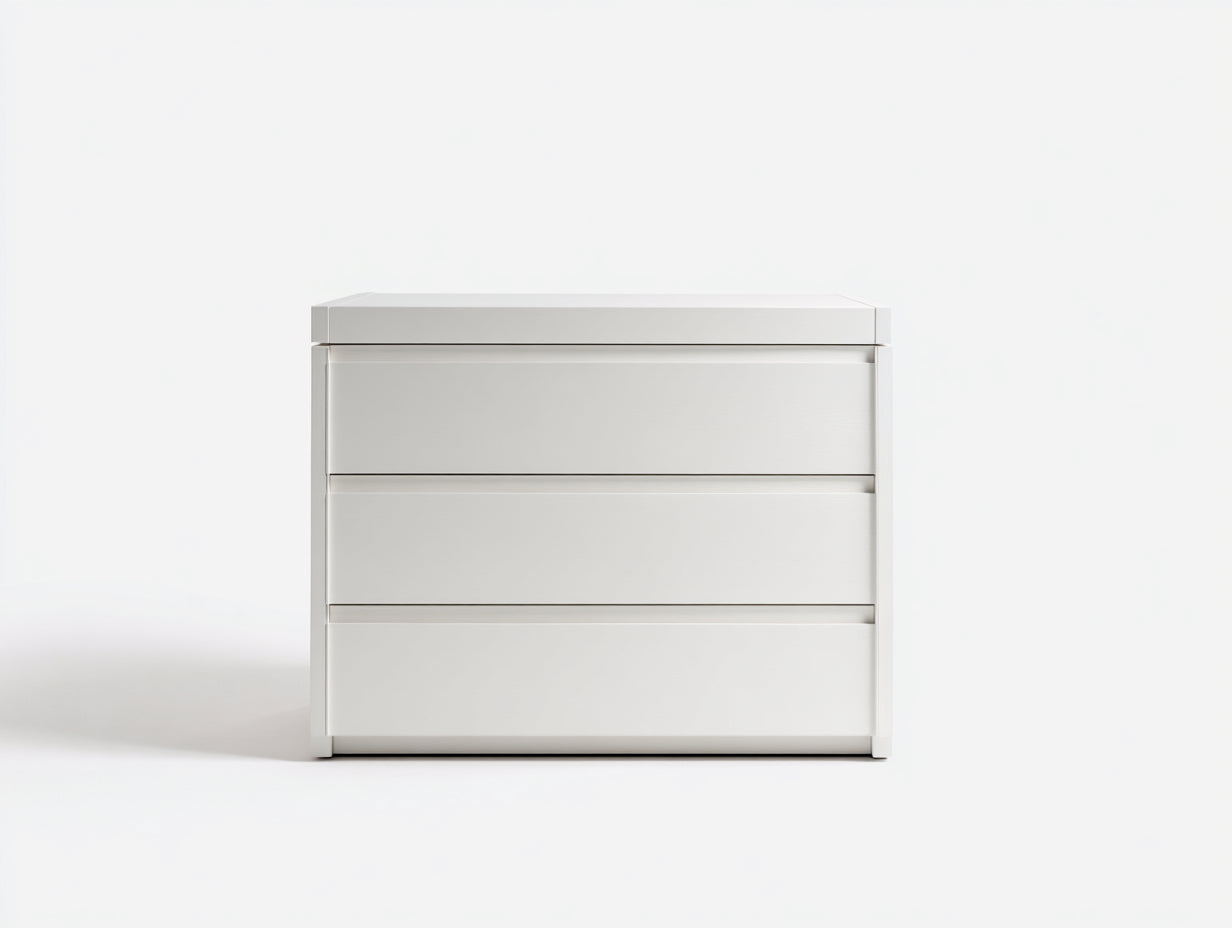 Commode - bois - 84x42x82 cm - blanc - minimaliste