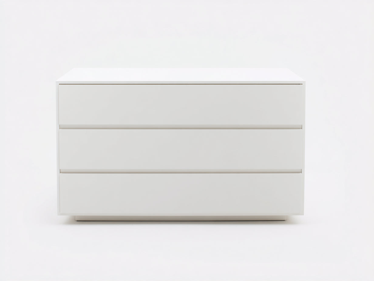 Commode - bois - 112x41x76 cm - blanc - contemporain