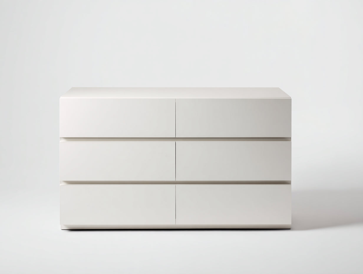 Commode - bois - 118x43x78 cm - blanc - moderne