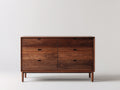 Commode - bois - 140x44x82 cm - noyer - mid-century