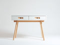 Bureau - Bois - 105x46x76 cm - Blanc-Bois naturel - Scandinave